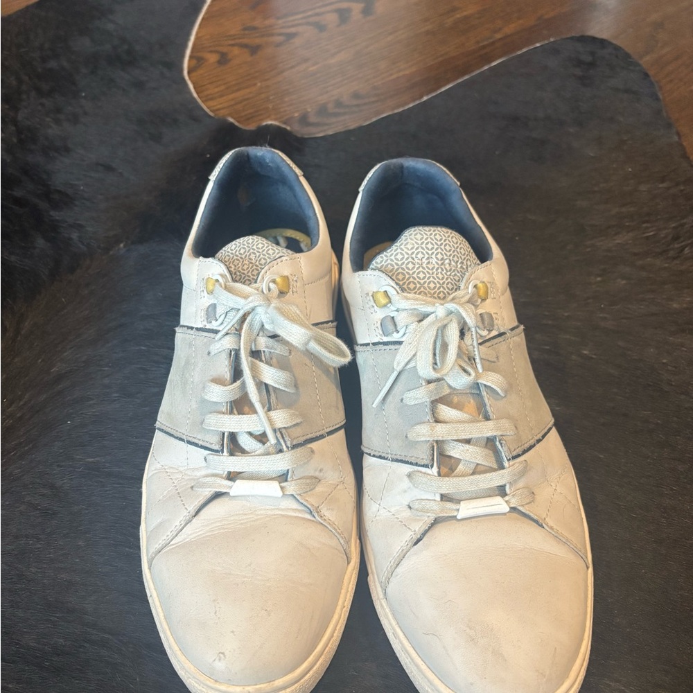Ted Baker Men's Quana leather Sneakers - Cream and Gray